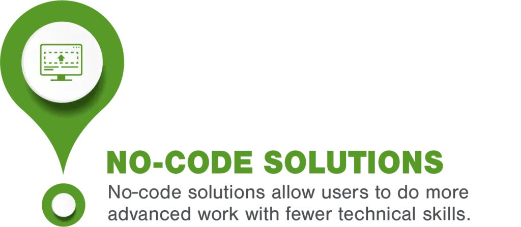 No-code solutions allow users to do more advanced work with fewer technical skills.